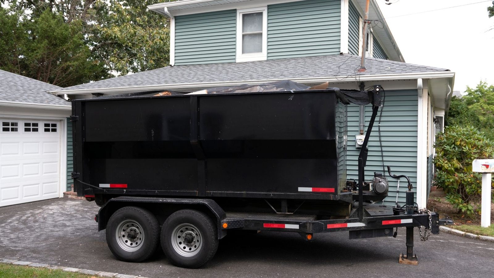 Dumpster at apartment or property cleanup site